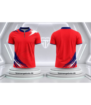 Billard/Dart Poloshirt Wien Rot / Royal Blau