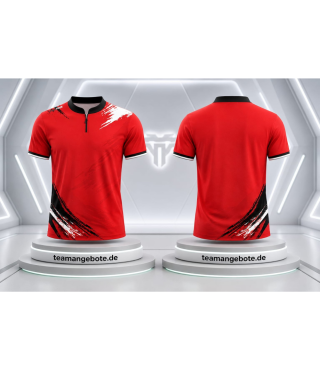 Billard/Dart Poloshirt Wien Rot / Schwarz