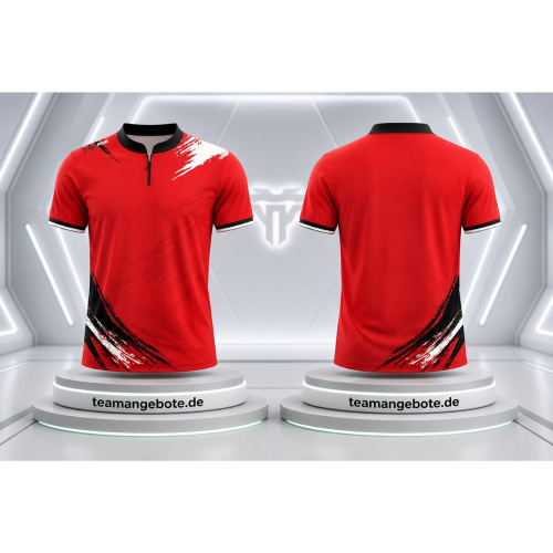 Billard/Dart Poloshirt Wien Rot / Schwarz