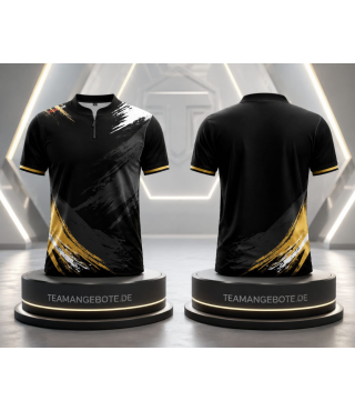 Billard/Dart Poloshirt Wien Schwarz/Gold