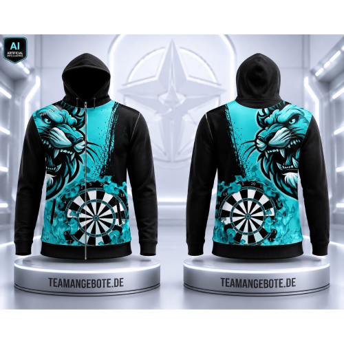 Dart Hoodiejacke Lion Africa Turquise