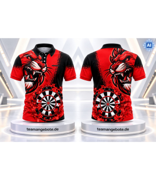 Poloshirt Lion Africa Red
