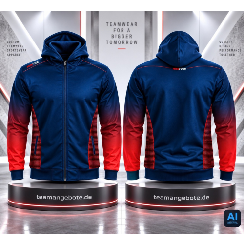 FossFour Billard Hoodiejacke 444 Navy/Red