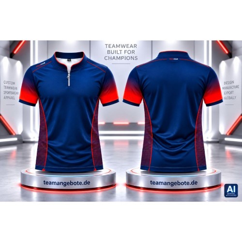 Poloshirt 444 Royal/Red