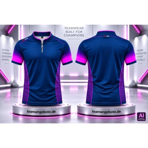 Poloshirt 444 Royal/Pink