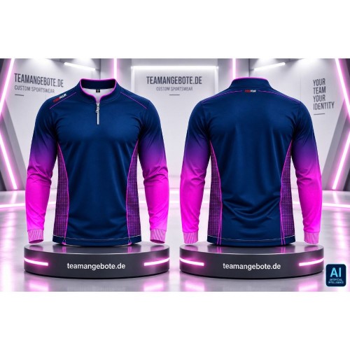 Shirt langarm 444 Navy/Pink