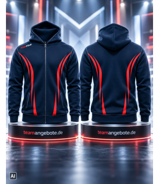 FossFour Hoodiejacke 666 Royal/Red