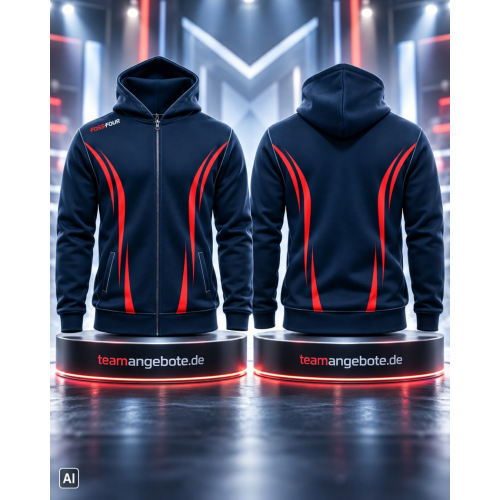 FossFour Hoodiejacke 666 Royal/Red