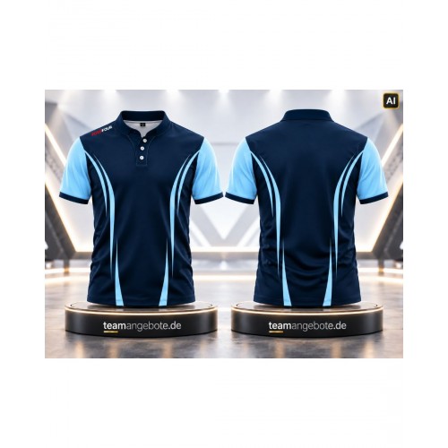 Poloshirt 666 Royal/Sky