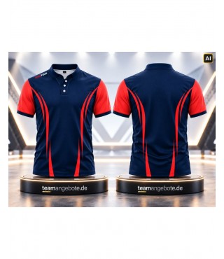 Poloshirt 666 Royal/Red