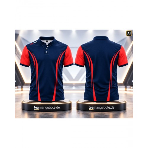 Poloshirt 666 Royal/Red Poloshirt 666 Royal/Red