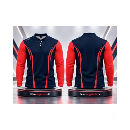 Langarmshirt 666 Royal/Red Langarmshirt 666 Royal/Red