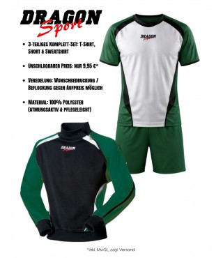 AKTIONS-SET Chelsea Trikot + Hose + Sweatshirt Grün Dragon-Sport