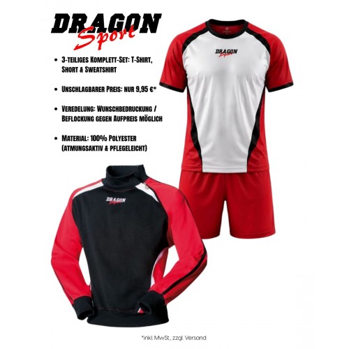 AKTIONS-SET Chelsea Trikot + Hose + Sweatshirt Rot Dragon-Sport