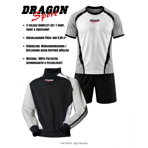 AKTIONS-SET Chelsea Trikot + Hose + Sweatshirt Silber Dragon-Sport