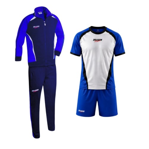 AKTIONS-SET Trainingsanzug + Trikot-Set Blau Dragon-Sport