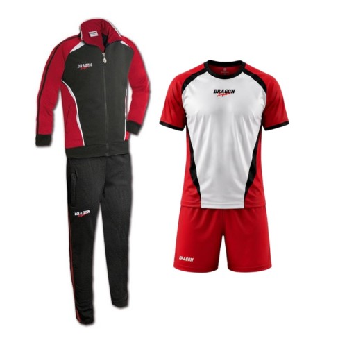 AKTIONS-SET Trainingsanzug + Trikot-Set Rot Dragon-Sport
