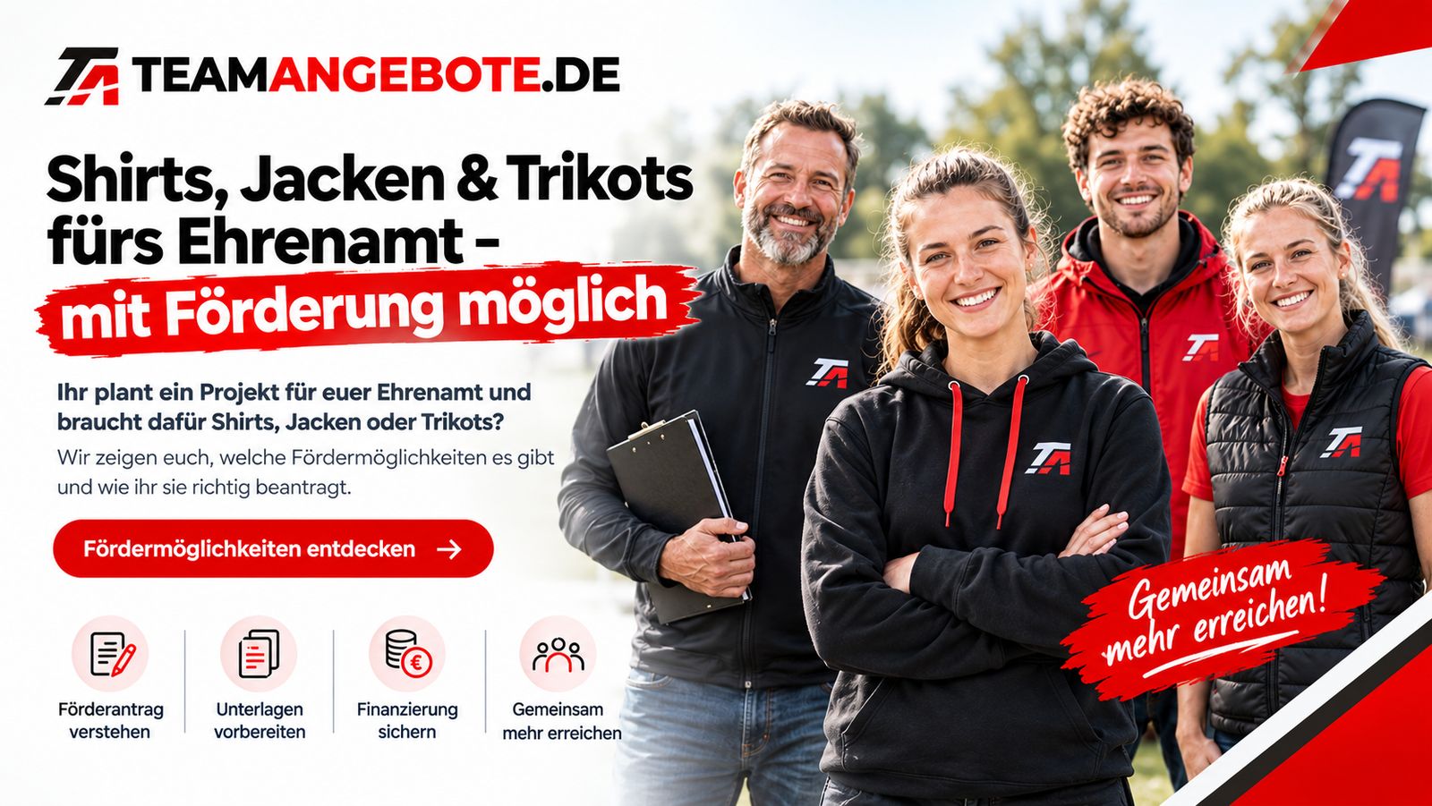Shirts, Jacken und Trikots fürs Ehrenamt – mit Förderung möglich